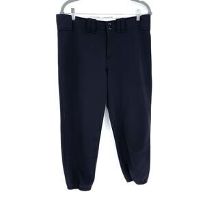 Mizuno Womens L Black Softball Baseball Pants Belt Loop Elastic Hem Padded